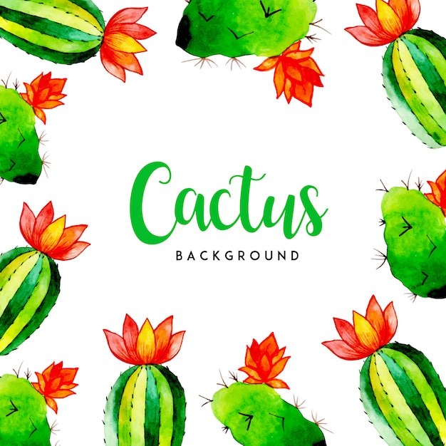 Watercolor Cactus Multipurpose Background