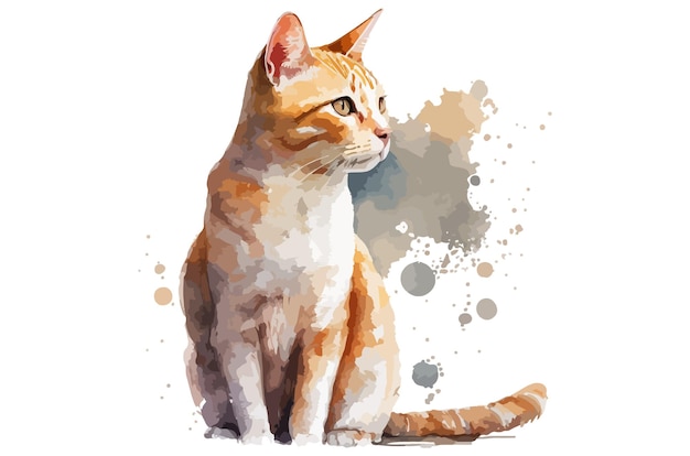 watercolor cat vector illustration tshirt print