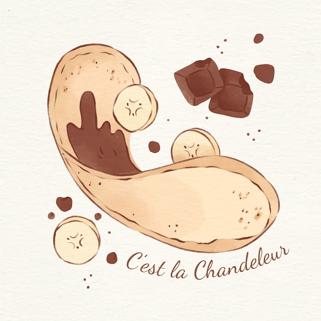 Watercolor chandeleur illustration