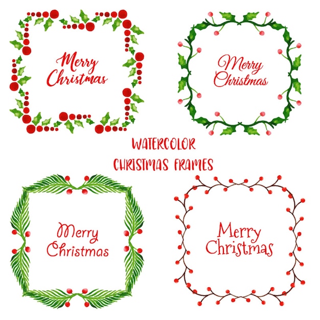 Watercolor Christmas Frame Collection