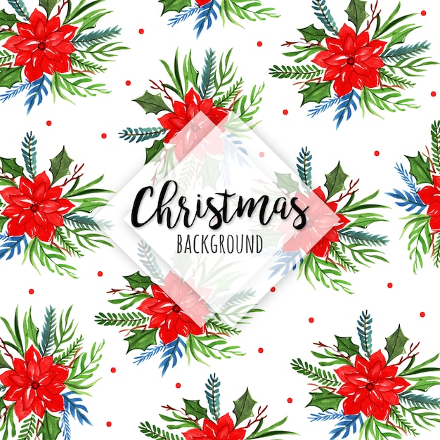 Watercolor Christmas Pattern Background