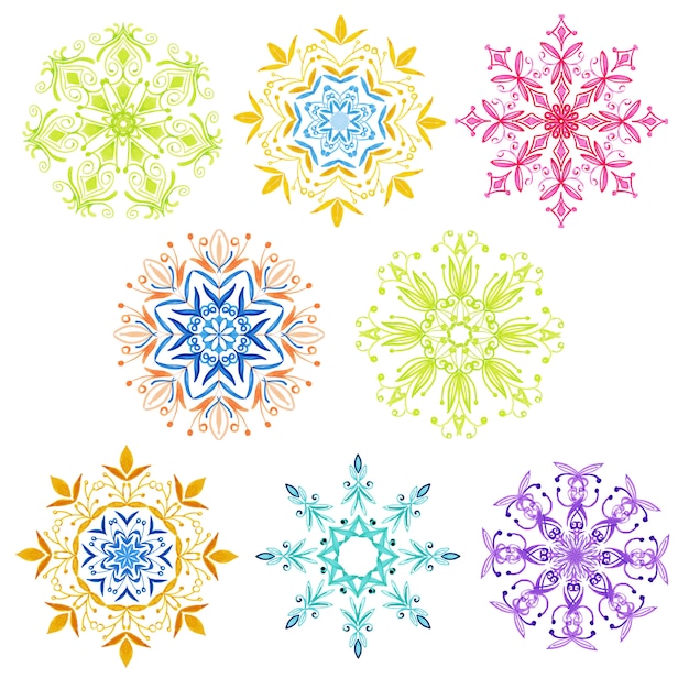 Watercolor Christmas Snowflakes Collection