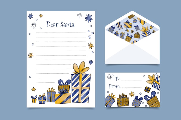 Watercolor christmas stationery template