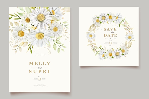 watercolor Chrysanthemum  invitation card set