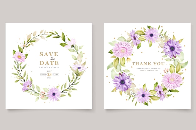 watercolor chrysanthemum invitation card set