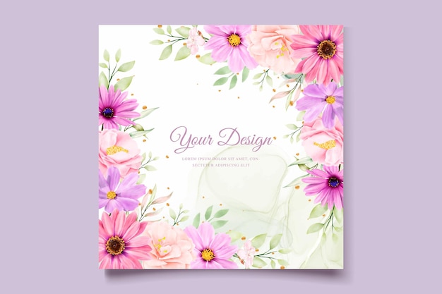 WATERCOLOR CHRYSANTHEMUM WEDDING invitation card set