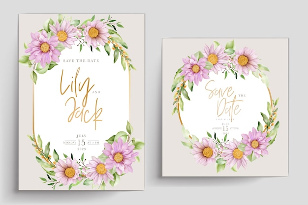 WATERCOLOR CHRYSANTHEMUM WEDDING invitation card set