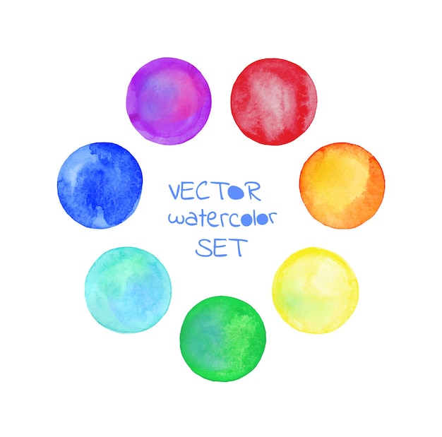 Watercolor circles Colorful watercolor paint design elements