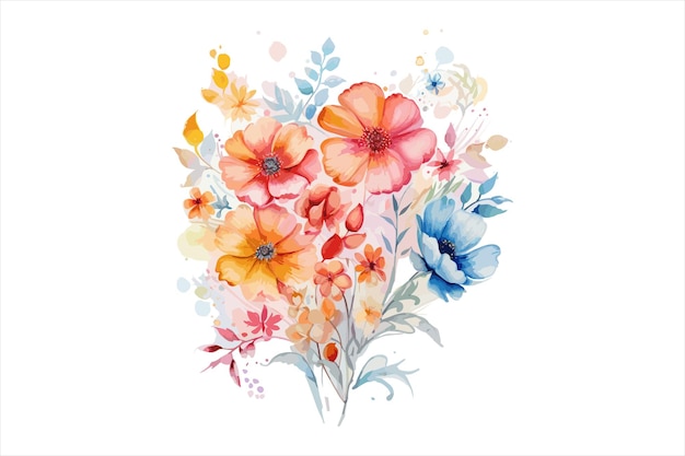 Watercolor colorful Beautiful flower Wallpaper creative design