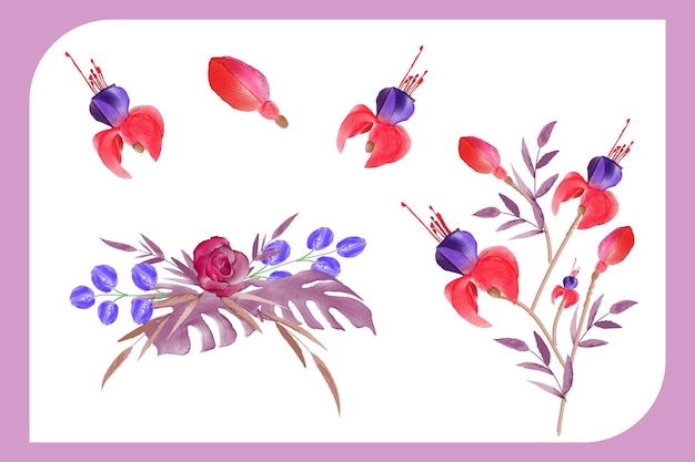 Watercolor Colorful Floral Design Template