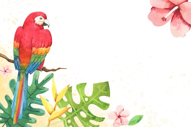 Watercolor colorful tropical background