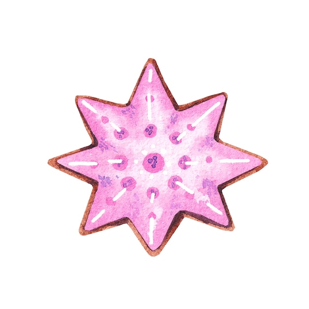 Watercolor cookies in the shape of a star