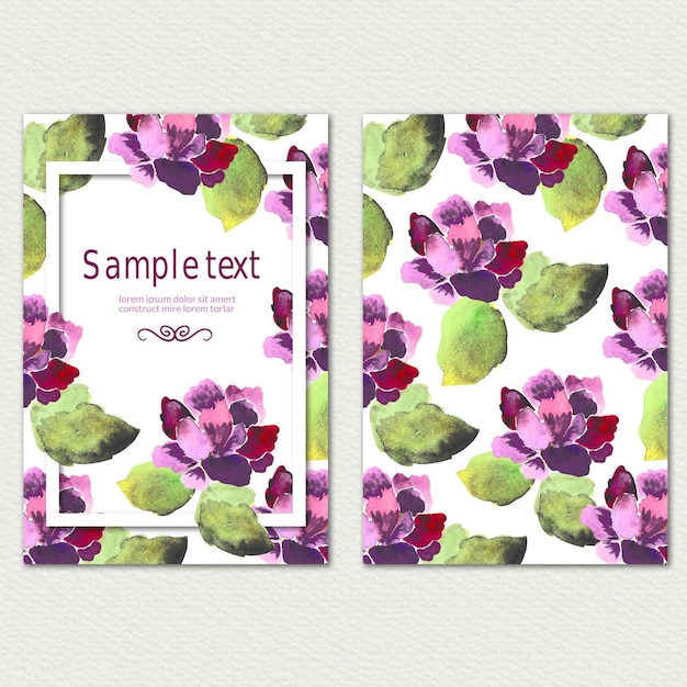 Watercolor cover with flowers