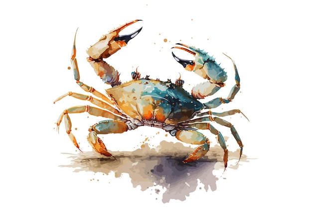 watercolor Crab vector illustration