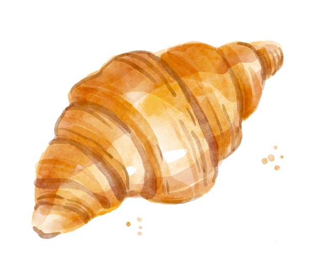 Watercolor croissant