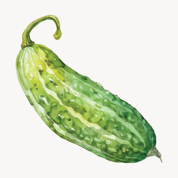 Watercolor cucumber vegetable illustration