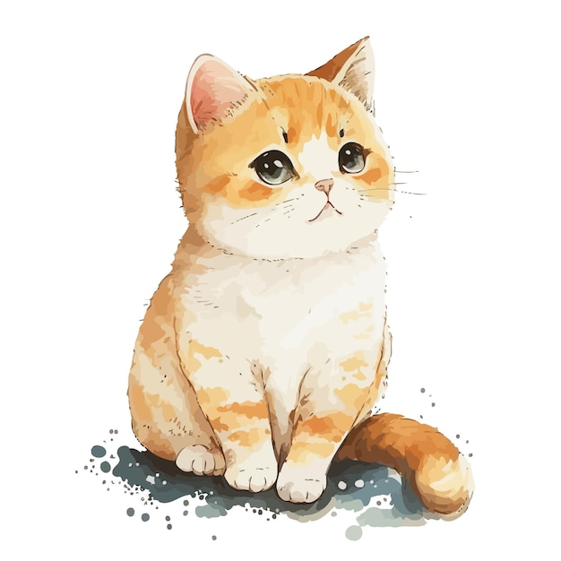 Watercolor Cute Cat