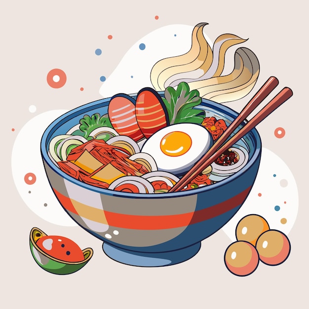 Watercolor delicious Thai food illustration