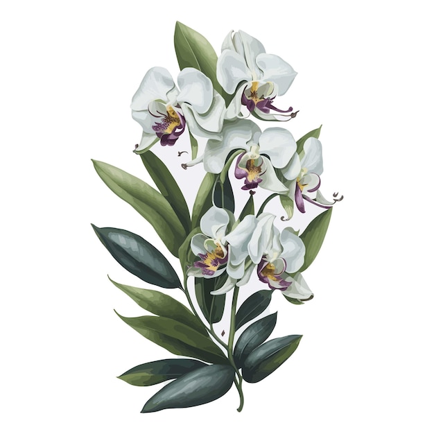 Watercolor dendrobium floral a simple vector