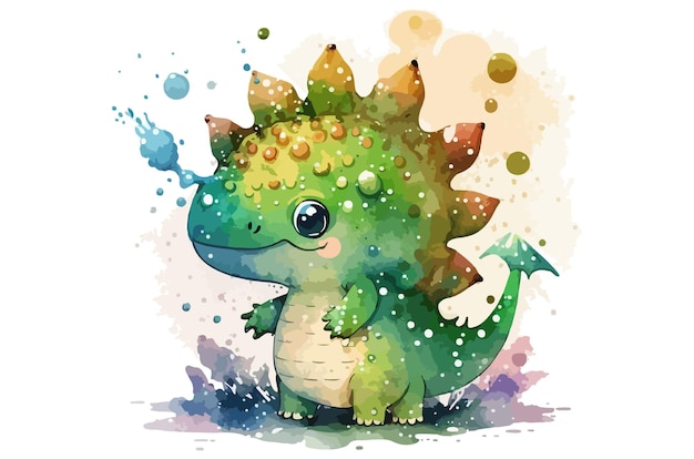 watercolor dinosaur vector illustration tshirt print