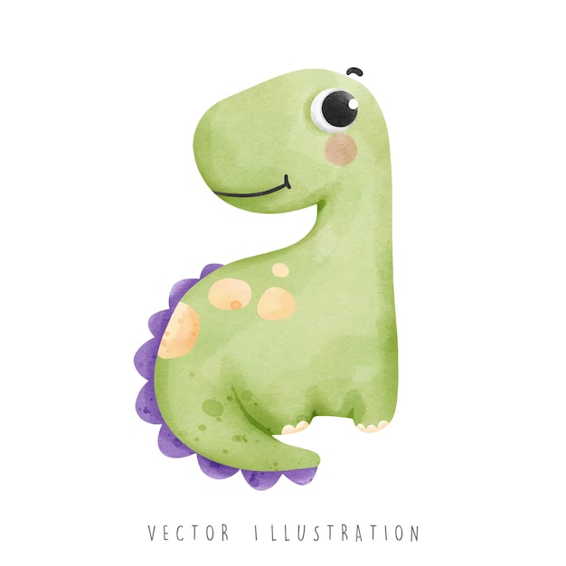 Watercolor dinosaurs Dinosaur vector illustration