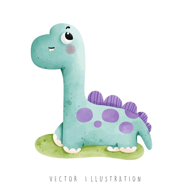 Watercolor dinosaurs Dinosaur vector illustration