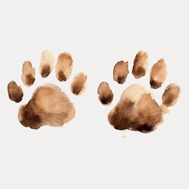 Watercolor dog paw print art