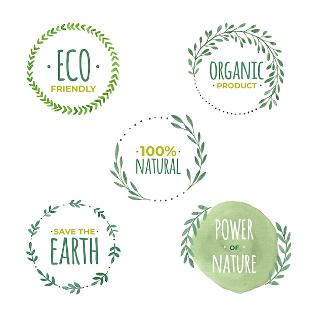 Watercolor eco friendly labels