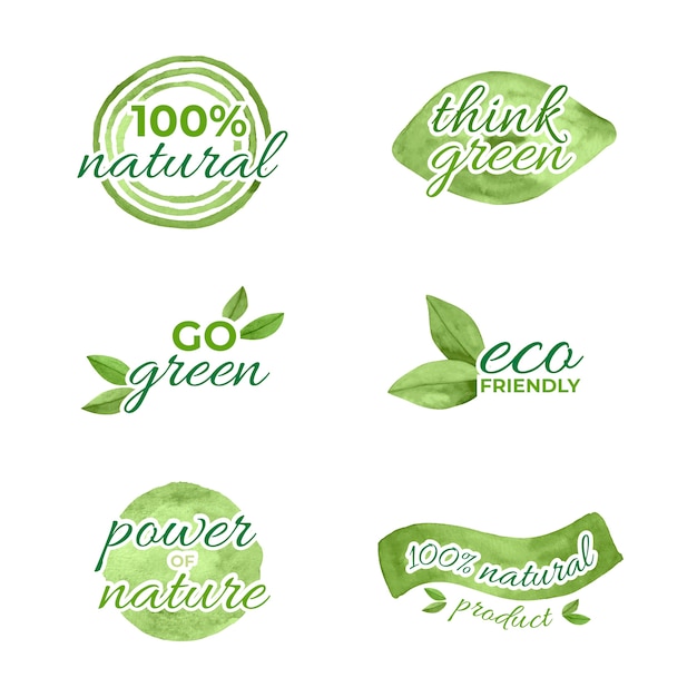 Watercolor eco friendly labels