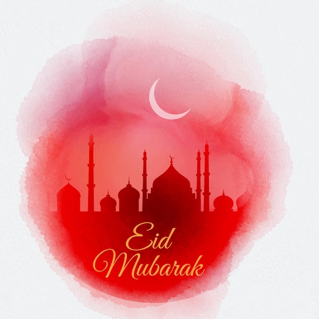 Vector watercolor eid mubarak background