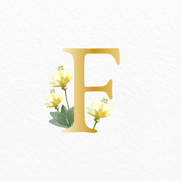 Watercolor f logo template