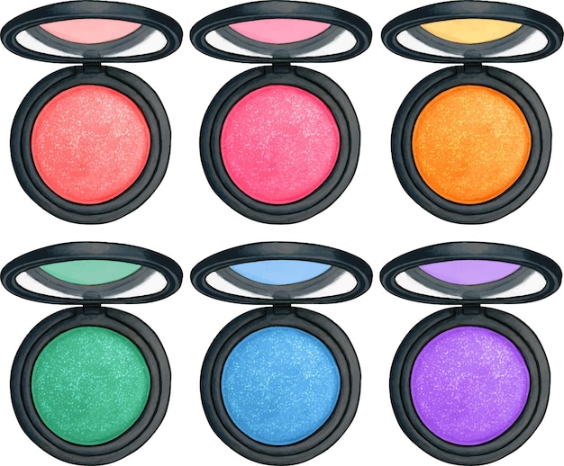 Watercolor face powder open case