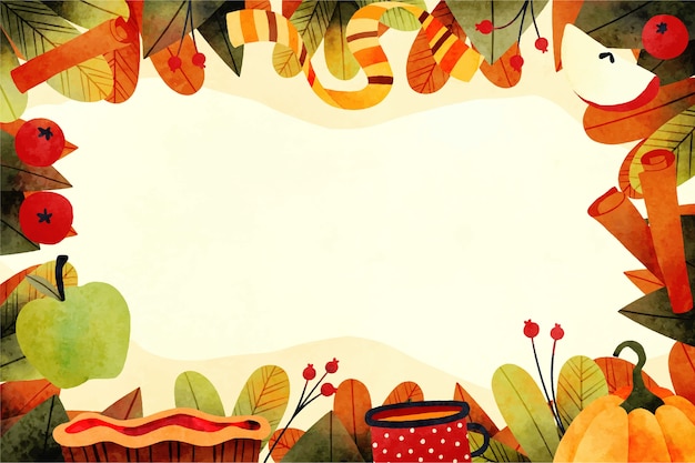 Watercolor fall background