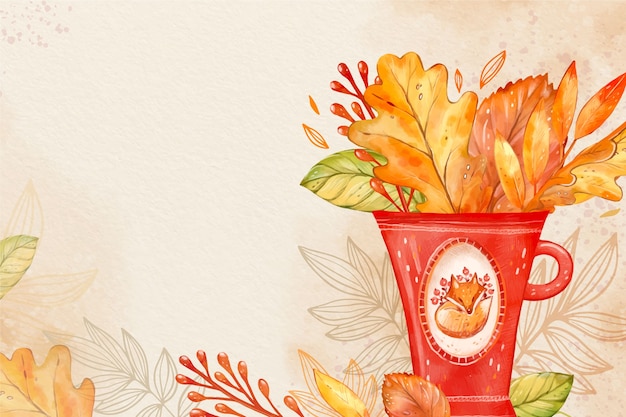 Watercolor fall background