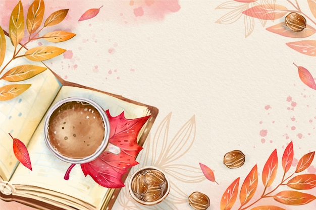 Watercolor fall background