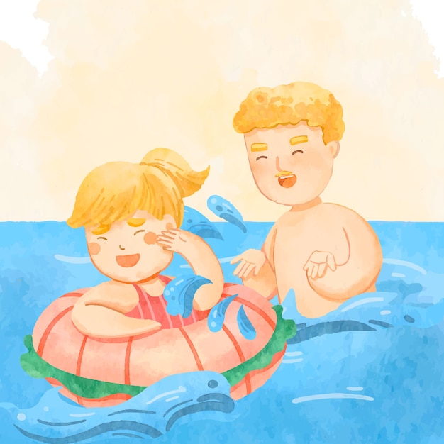 Watercolor family moments illustration