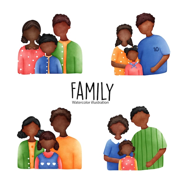 Watercolor family, parent. Vector illustration