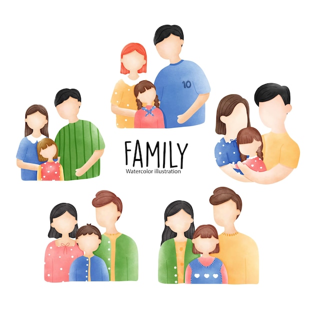 Watercolor family, parent. Vector illustration