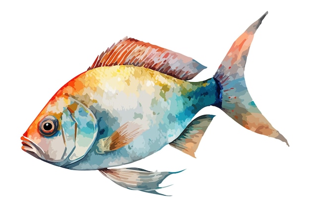 watercolor fish vector illustration