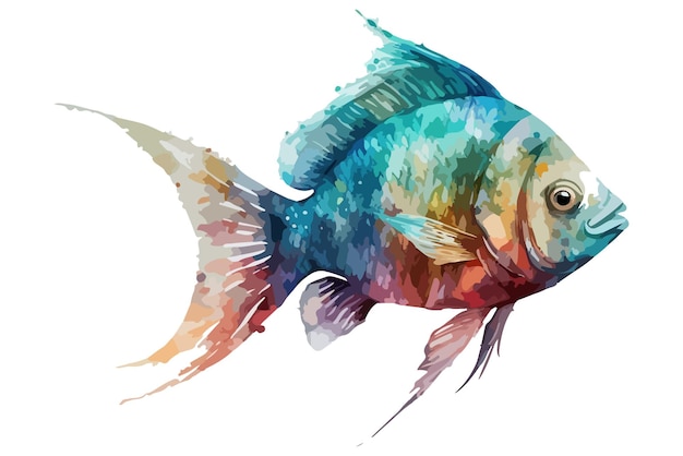 watercolor fish vector illustration