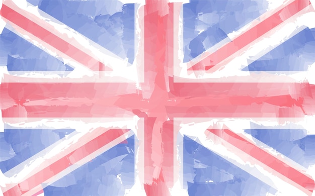 Watercolor flag of united kingdom.