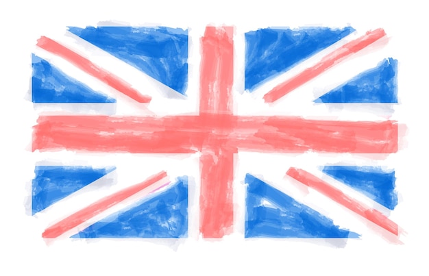 Watercolor flag of united kingdom.