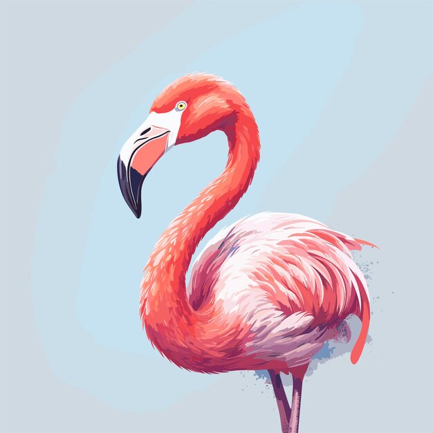 Vector watercolor flamingo vector illustration bird cartoon