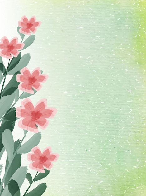 watercolor floral abstract green background