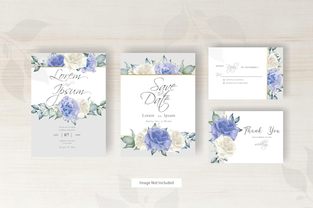 Watercolor floral arrangement wedding invitation template