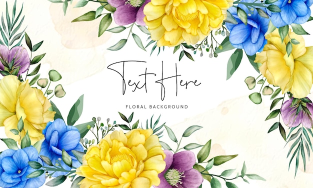 Watercolor floral background template design