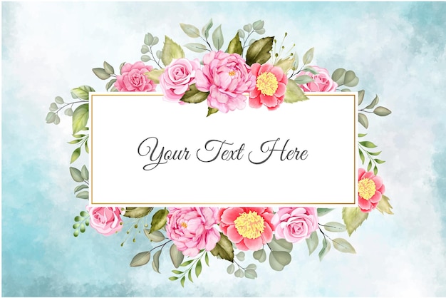 Watercolor Floral Background with Beautiful Floral Leaves