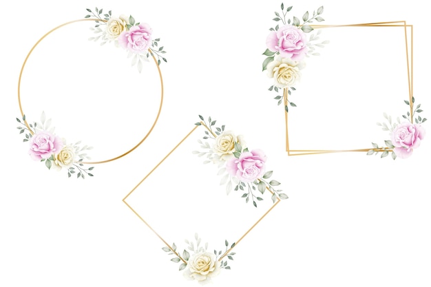 Watercolor Floral Borders