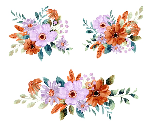 Watercolor floral bouquet collection