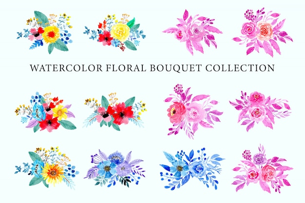 Watercolor floral bouquet collection